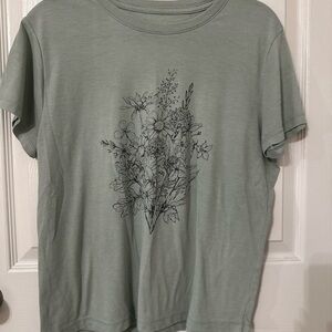 Fifth Sun Sage Green Floral Tee